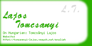 lajos tomcsanyi business card